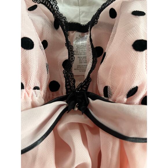 Avon Vintage Sweet Polka Dot Lace Babydoll Slip Dress w/ Lace Trim Size XL - Picture 4 of 5